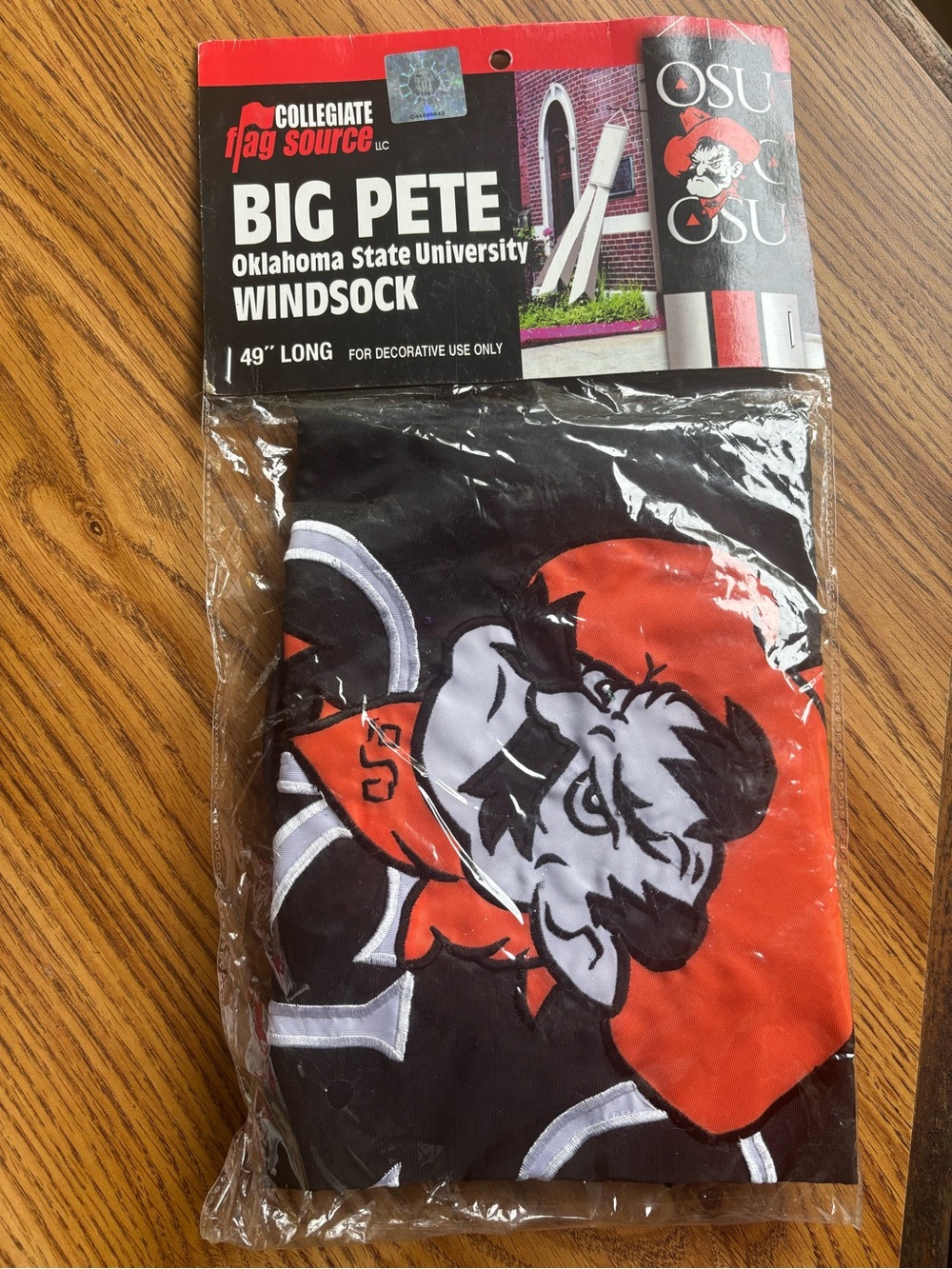 Big Pete Oklahoma State University Windsock - Black & Orange